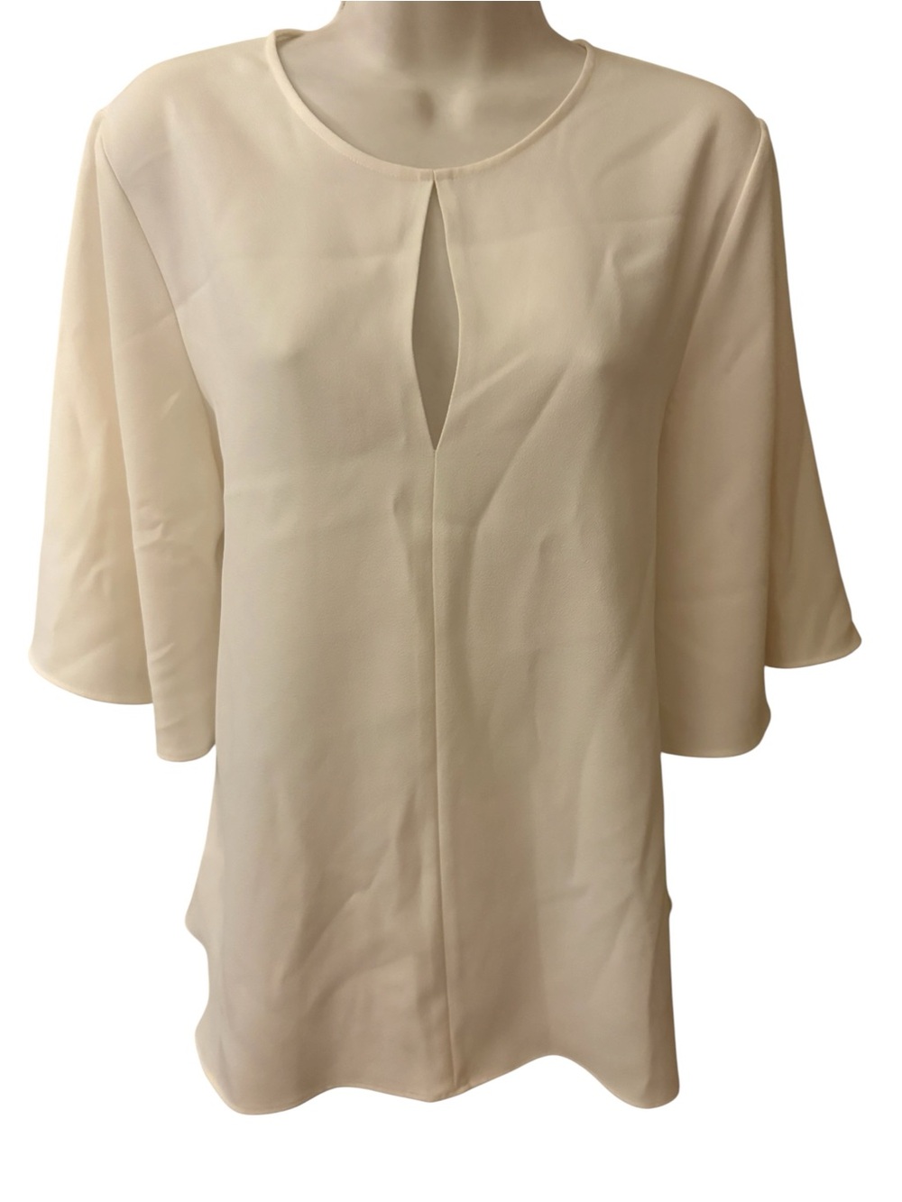 Zara Cream Keyhole Front Blouse